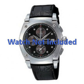 Horlogeband Seiko 7T92-0GZ0 / SND861P1 Leder Zwart